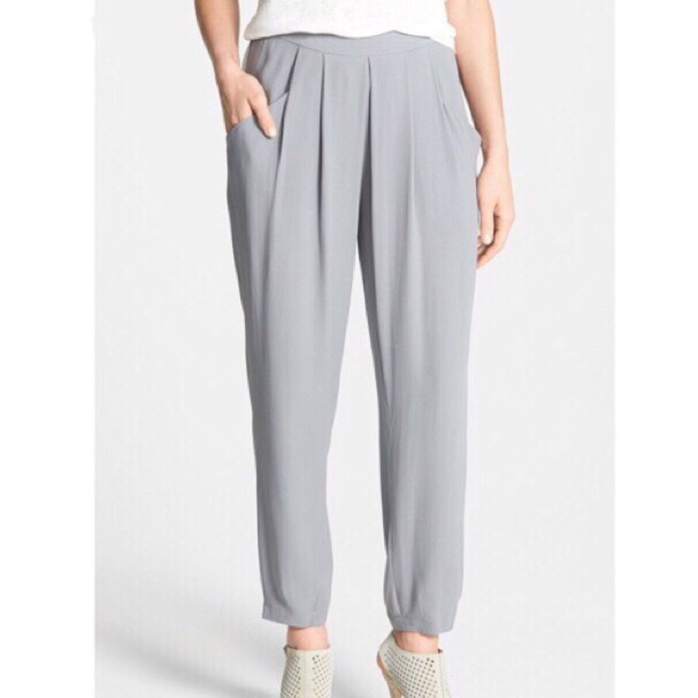 Eileen Fisher slouchy pleated ankle silk pant